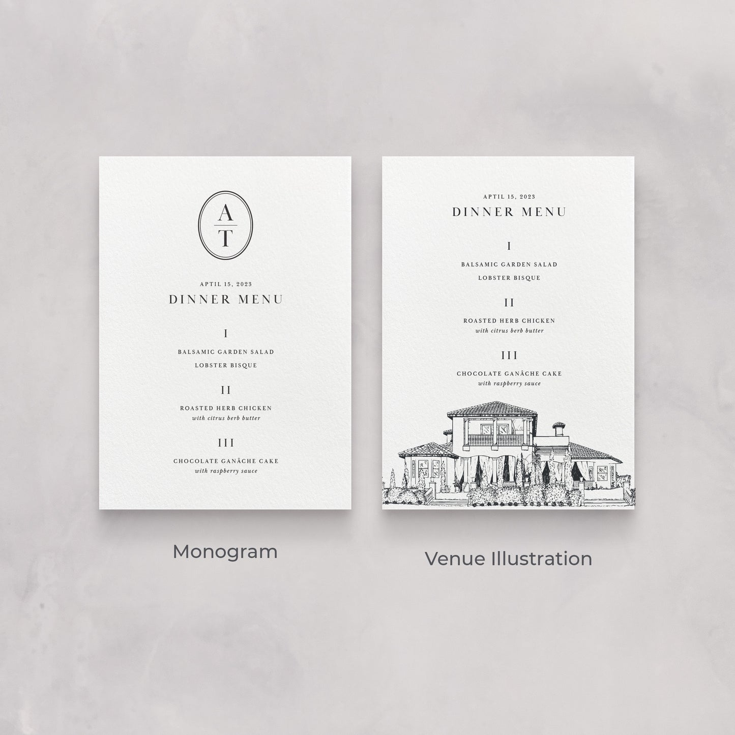 Classic Wedding Menu No. 2