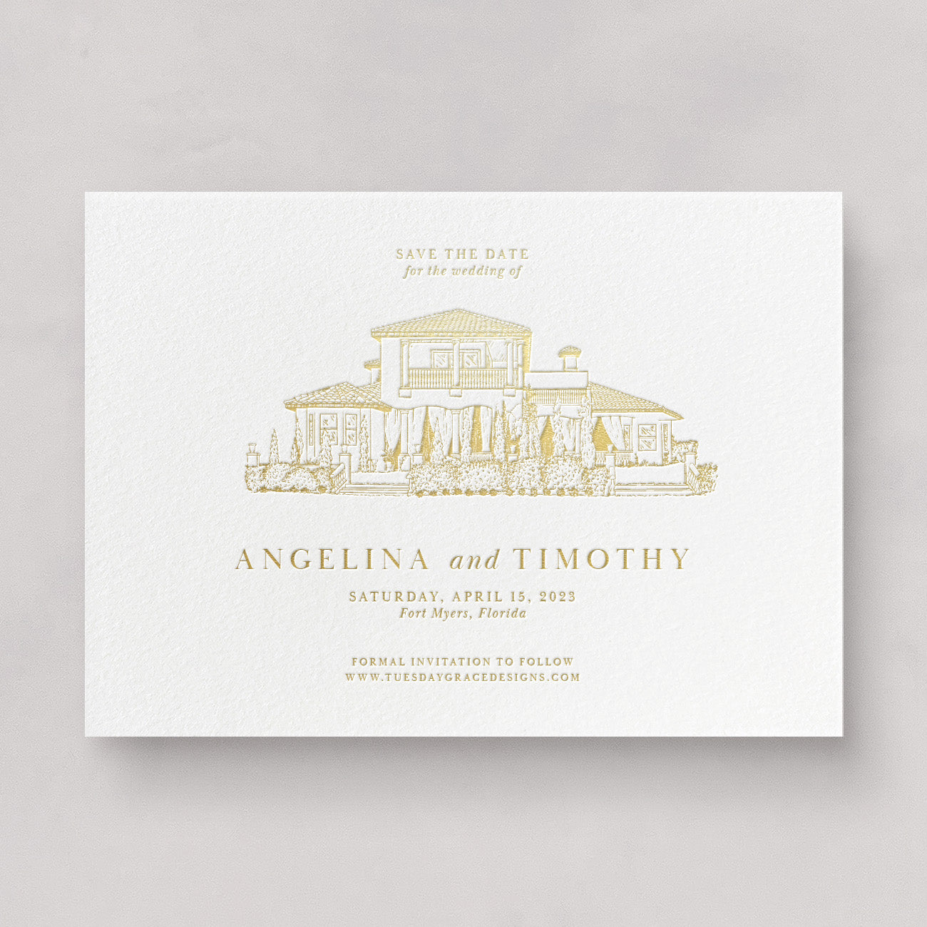 Classic Venue Wedding Save the Dates