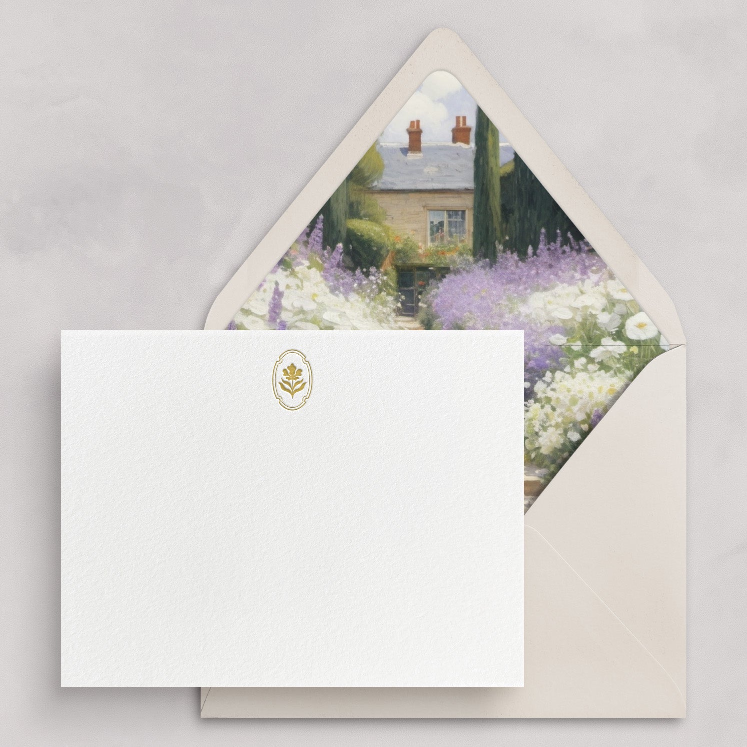 Cottage Garden Foil Pressed Stationery Set