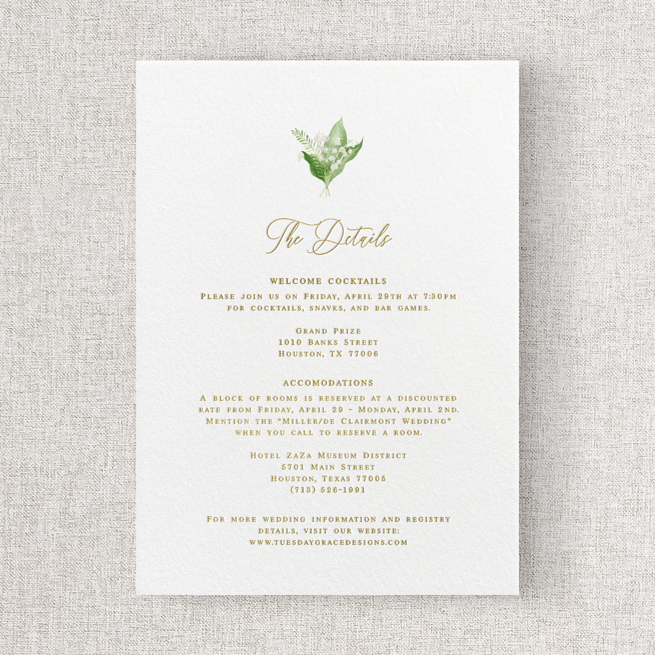 Lily of the Valley Insert Card (Large)