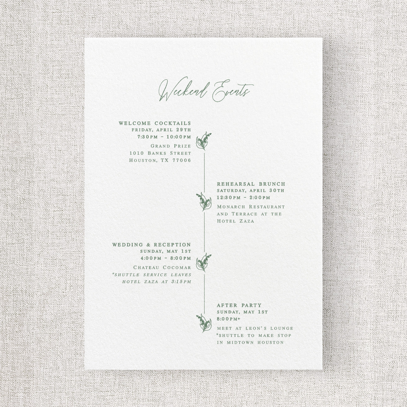 Lily of the Valley Insert Card (Large)