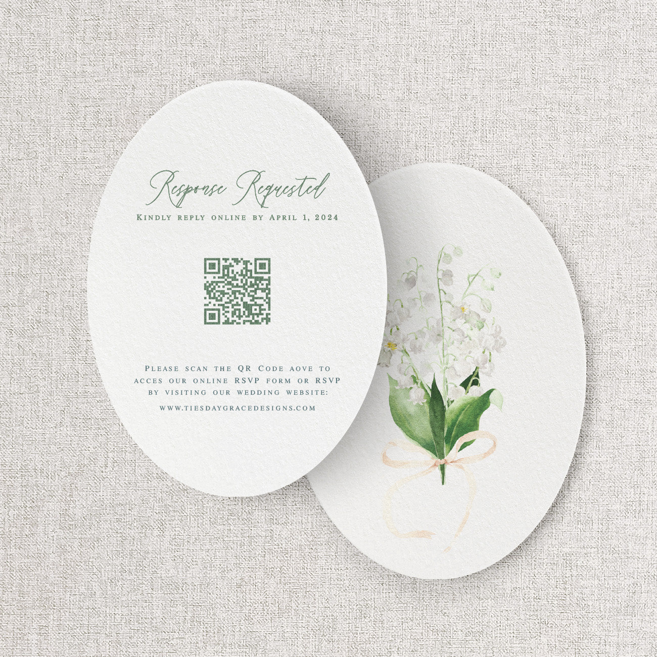 Lily of the Valley Wedding Website Card