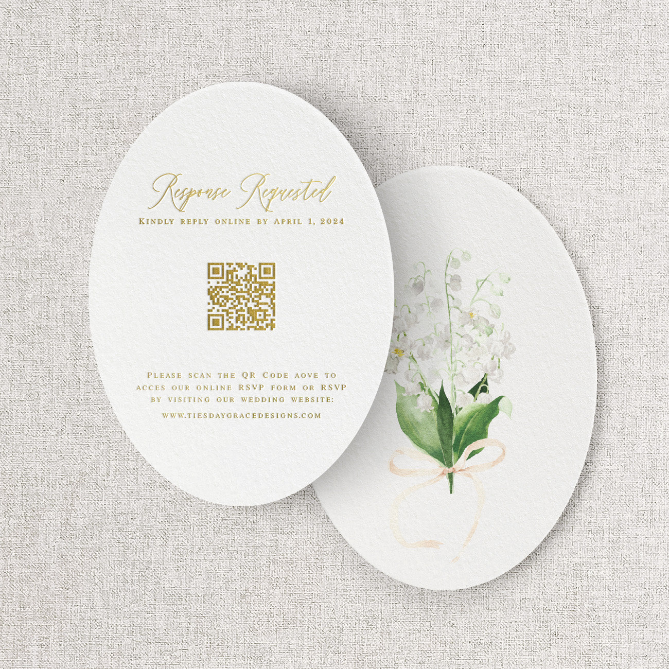 Lily of the Valley Wedding Website Card