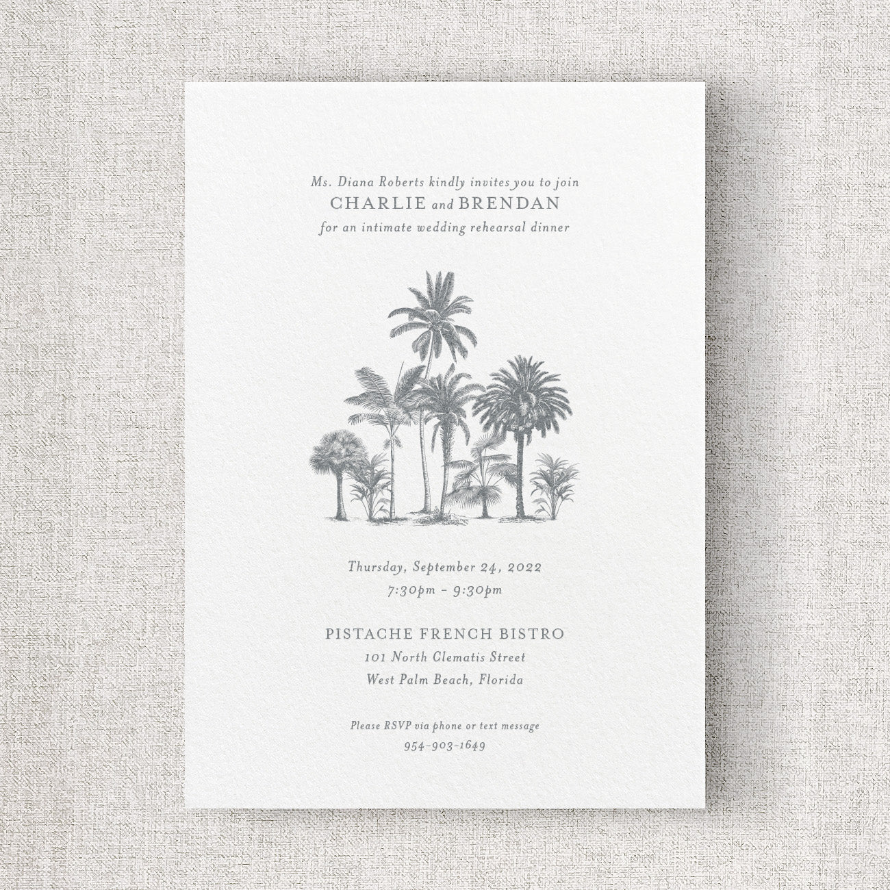 Palm Beach Rehearsal Dinner Invitation