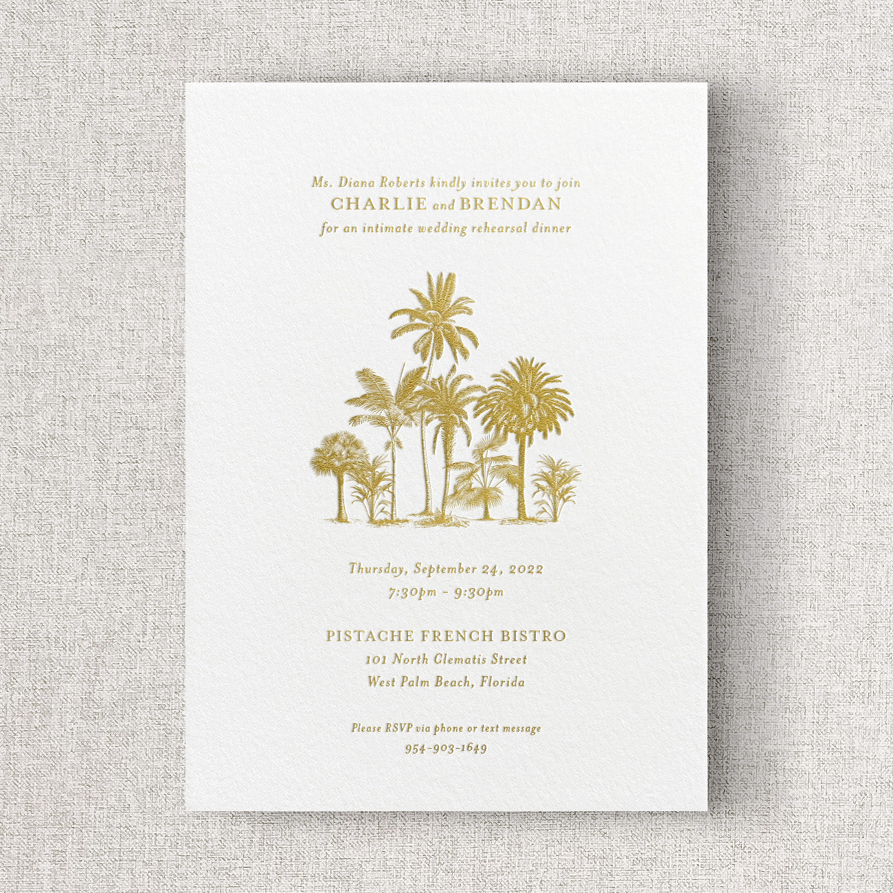 Palm Beach Rehearsal Dinner Invitation