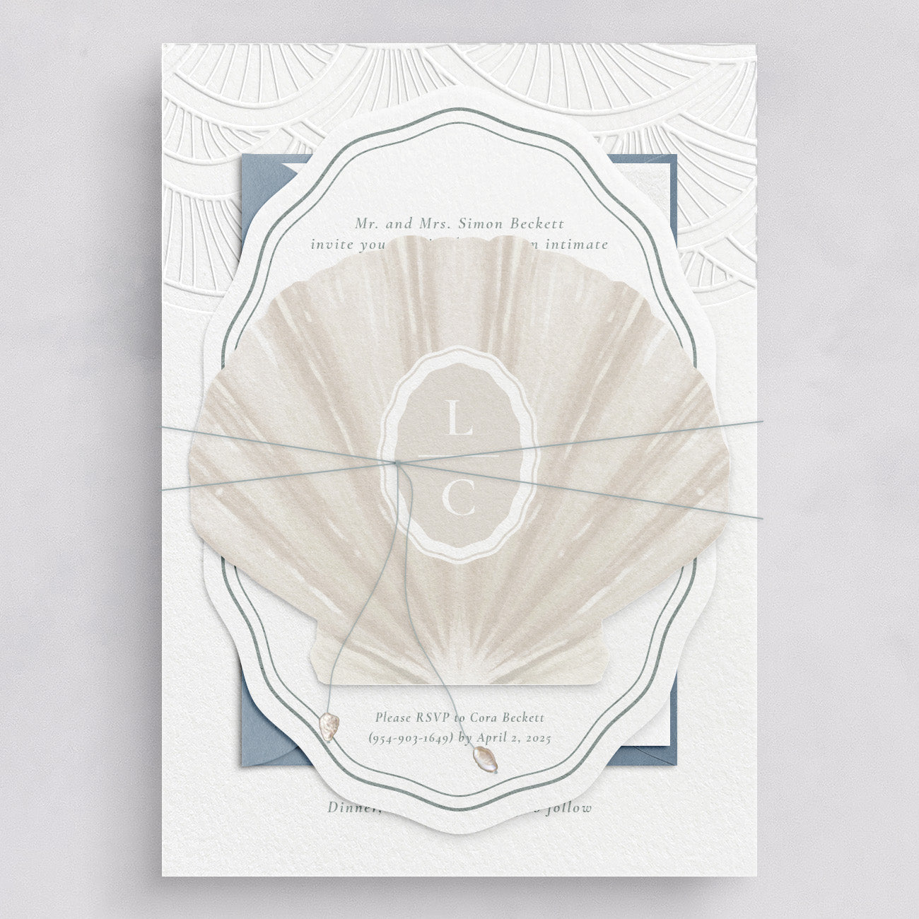 Linen Thread & Pearls | Wedding Invitation Embellishment - Tuesday Grace  Designs