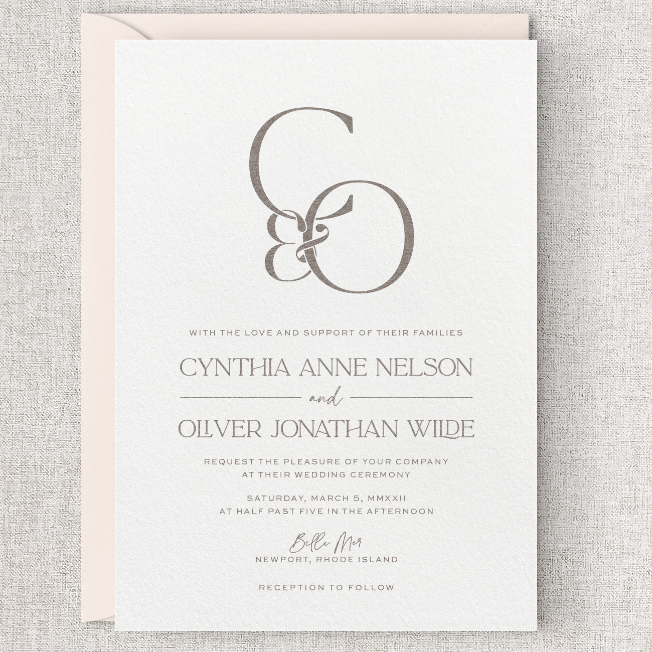 Newport Wedding Invitation & Envelope