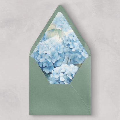 Blue Hydrangea Envelope Liners