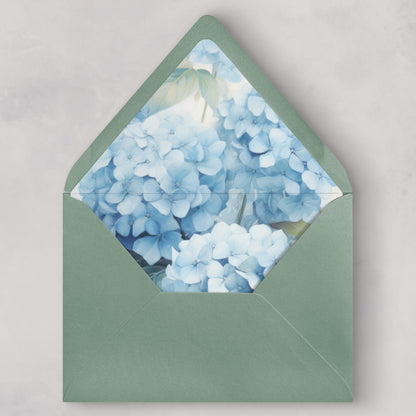 Blue Hydrangea Envelope Liners