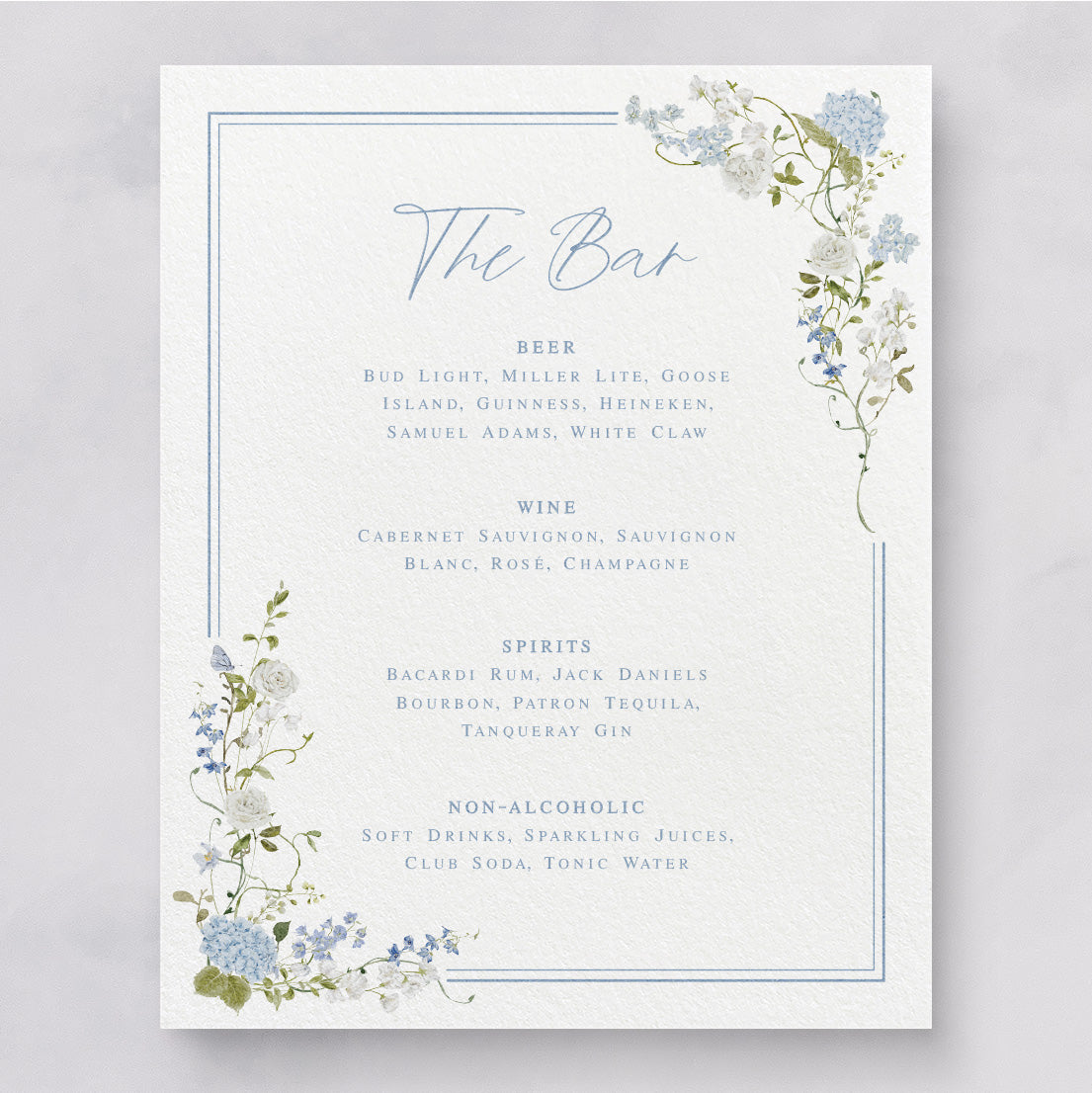 Cape Cod Wedding Signature Drinks & Bar Menu