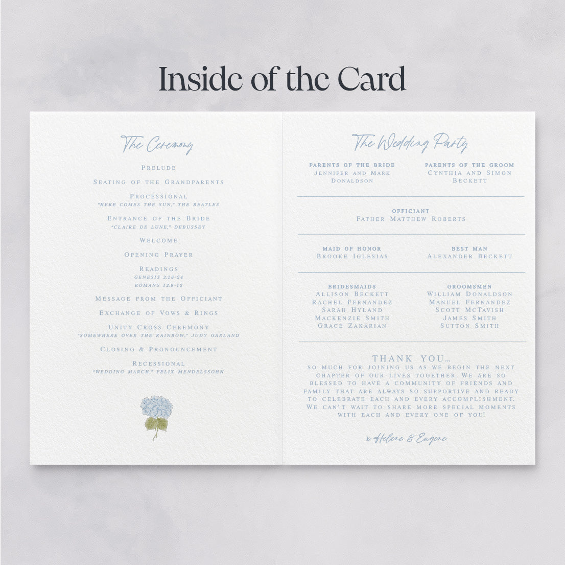 Cape Cod Folded Wedding Ceremony Program