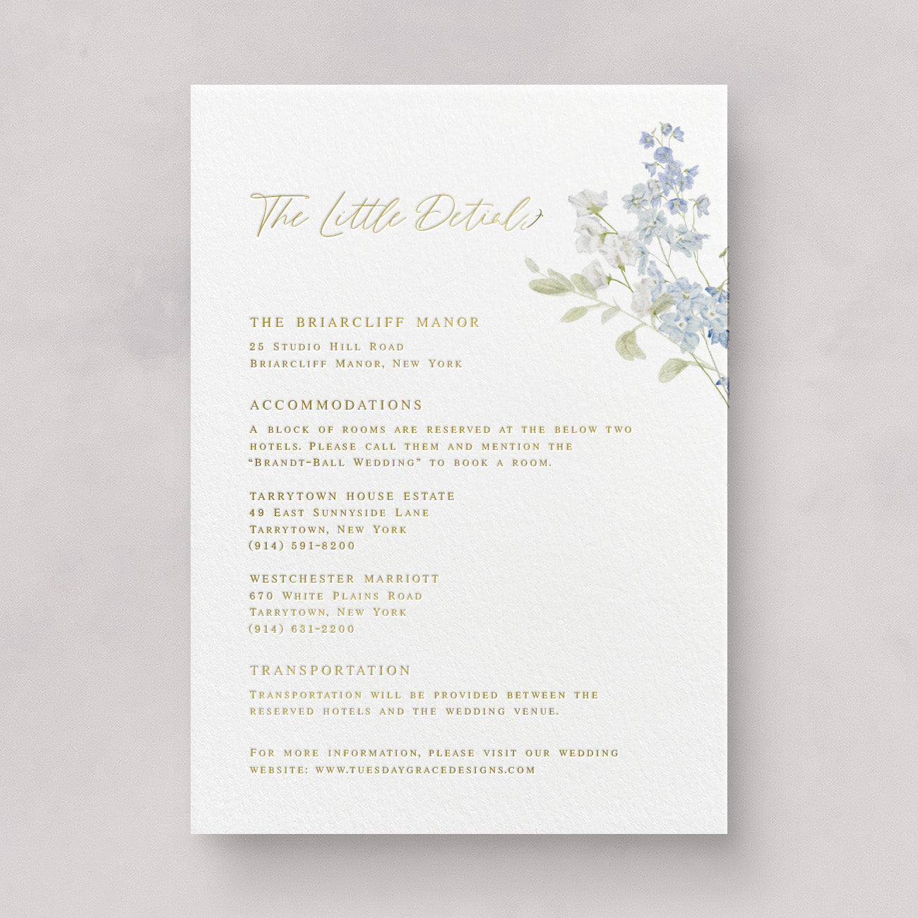 Cape Cod Wedding Information Card