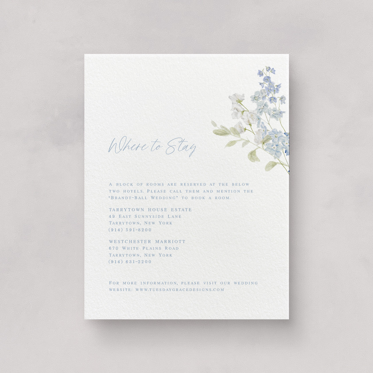 Cape Cod Wedding Information Card