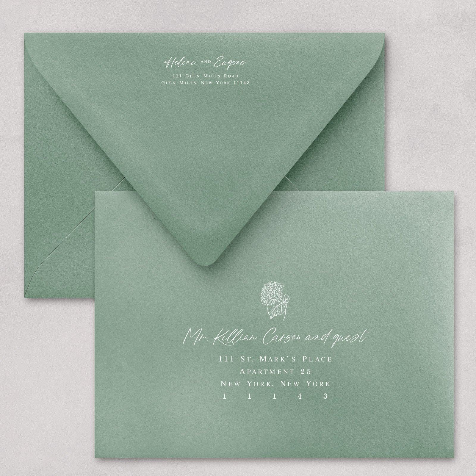 Cape Cod Watercolor Wedding Invitation & Envelope