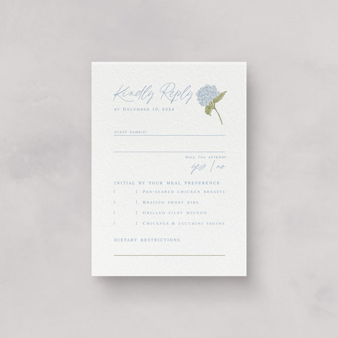 Cape Cod Wedding Reply Card & Envelope