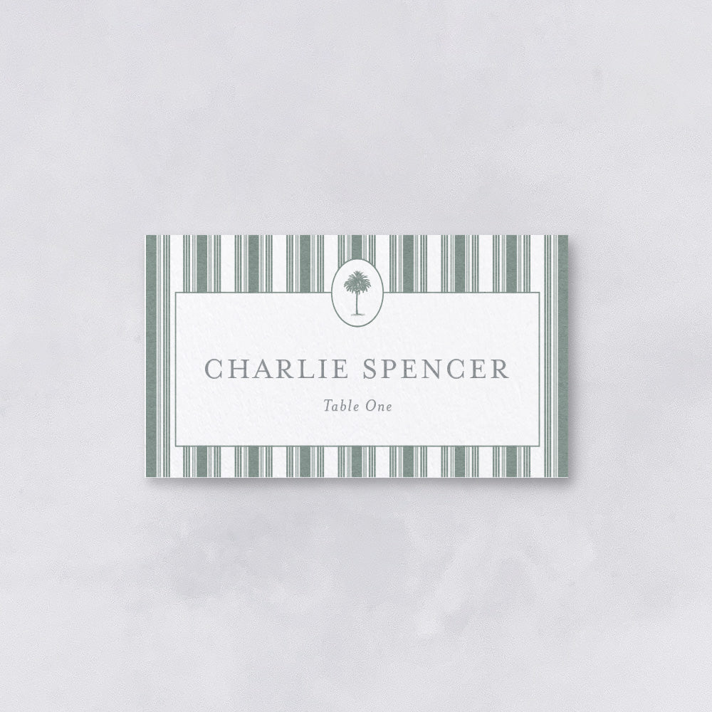 Classic Stripe Wedding Place & Escort Cards (Flat)