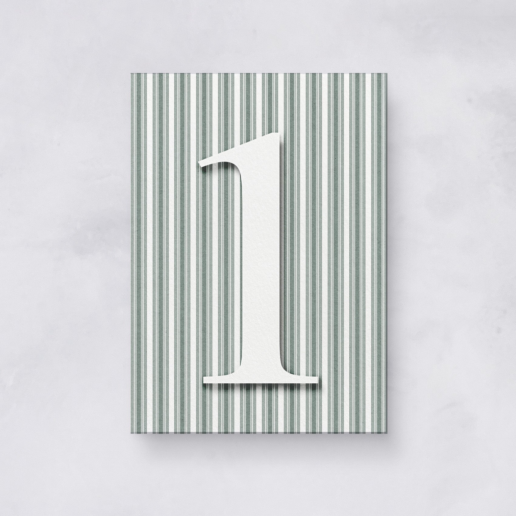 Classic Stripe Table Numbers with Raised Text