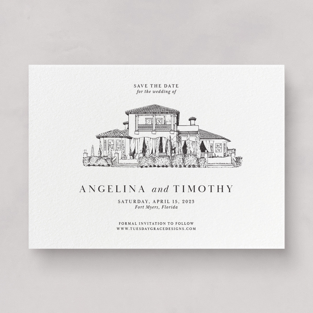 Classic Venue Wedding Save the Dates