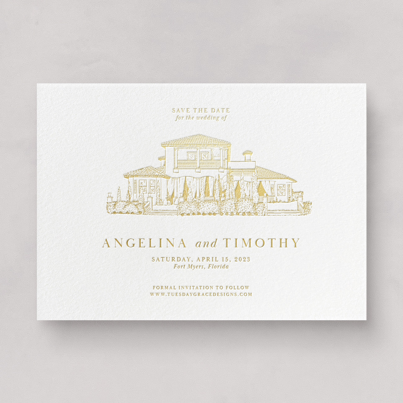 Classic Venue Wedding Save the Dates