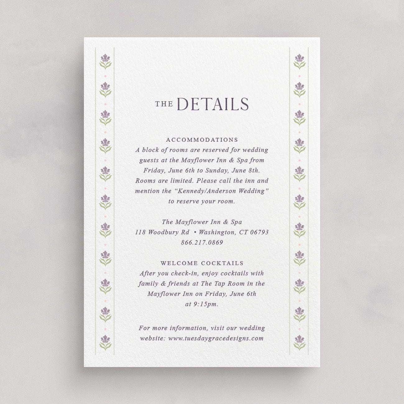 Cotswolds Wedding Information Card v.1