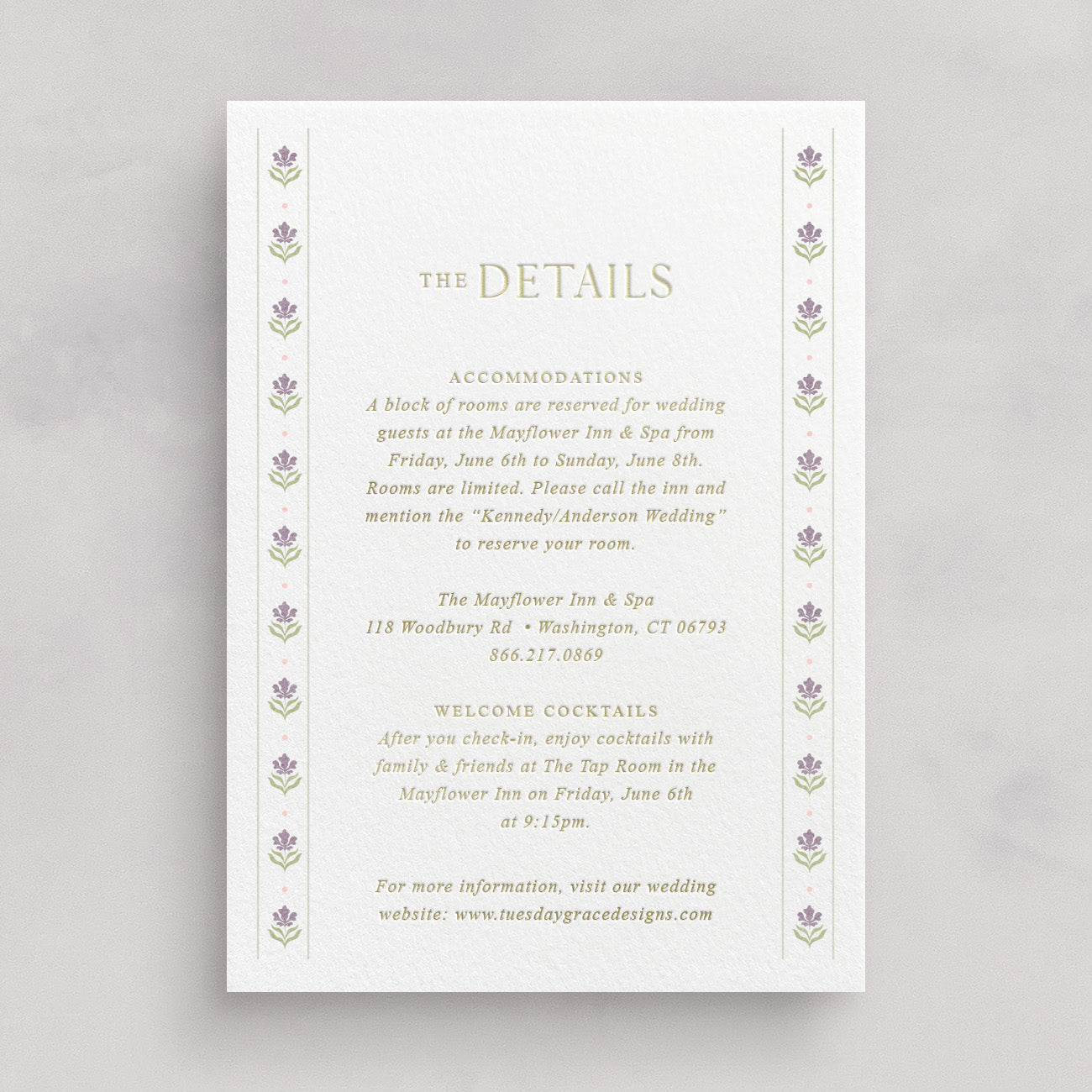 Cotswolds Wedding Information Card v.1