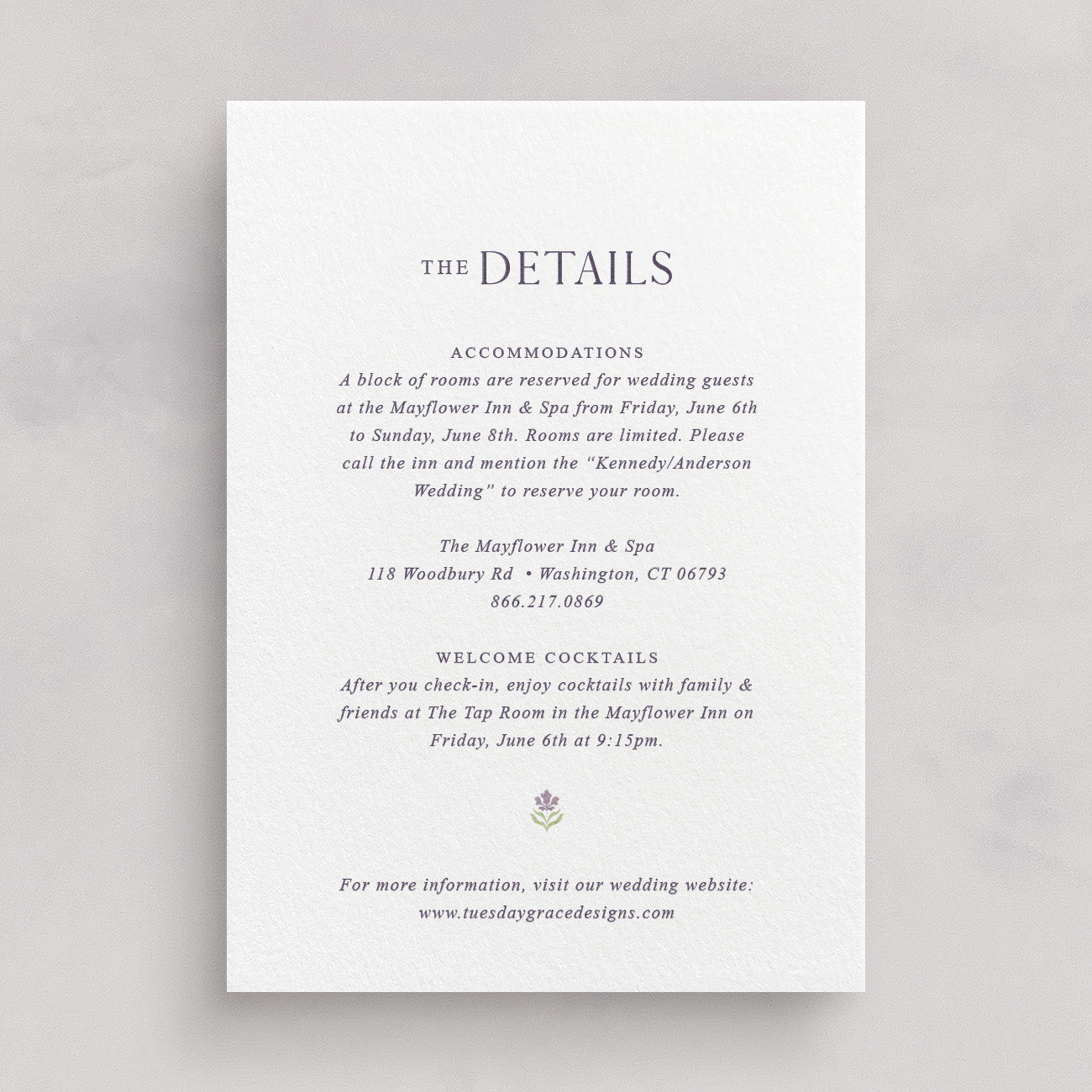 Cotswolds Wedding Information Card v.2