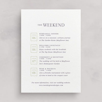 Cotswolds Wedding Weekend Card