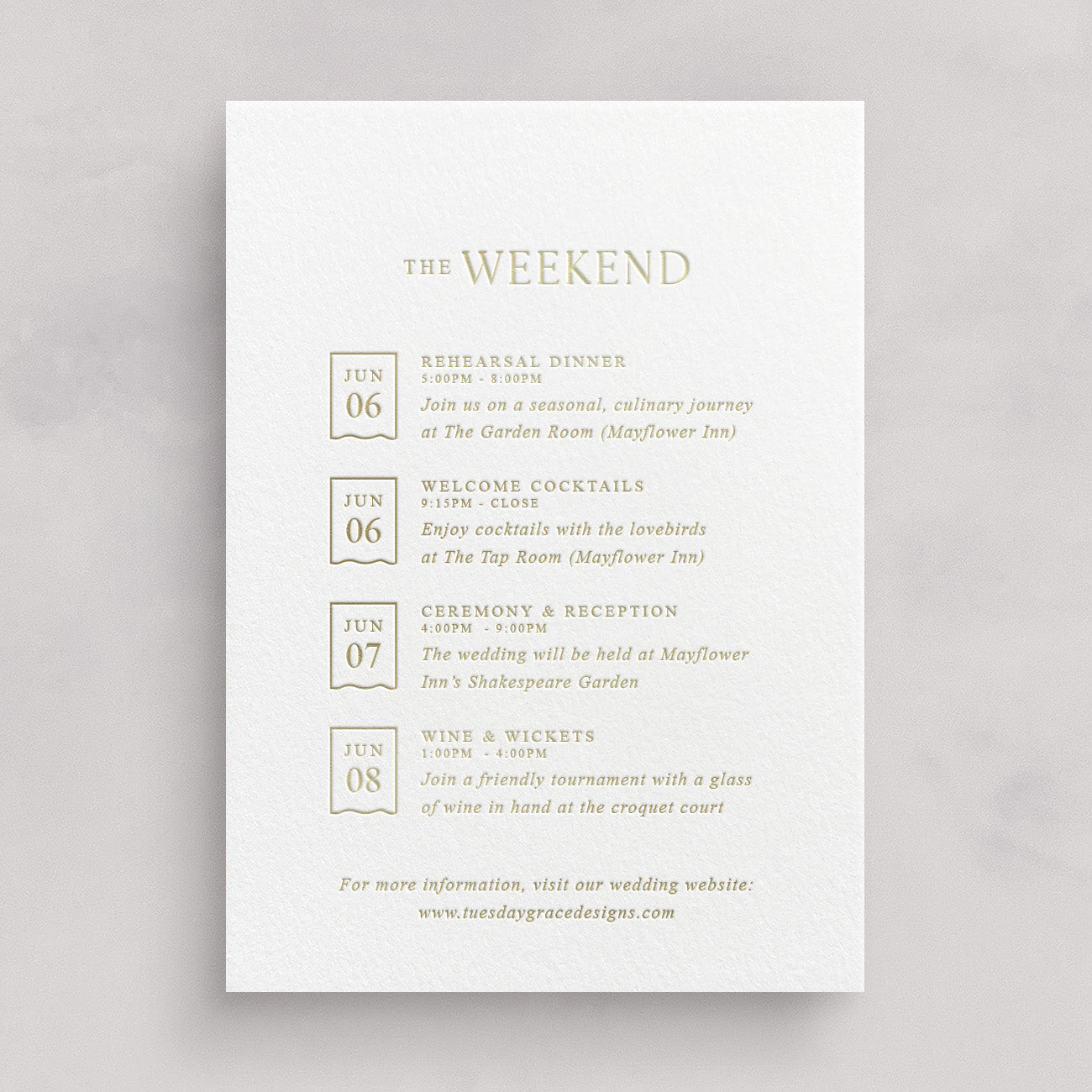 Cotswolds Wedding Weekend Card