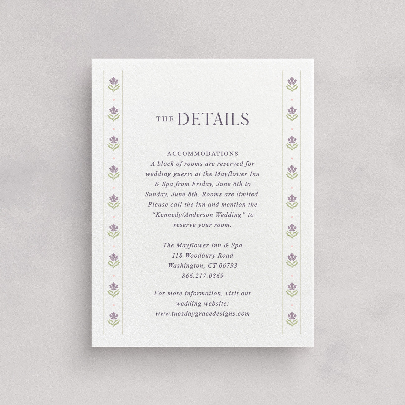 Cotswolds Wedding Information Card v.1