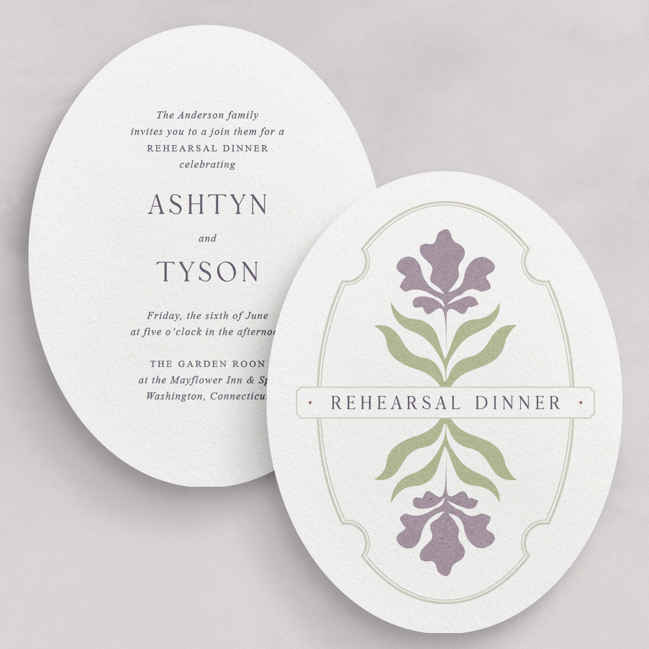 Cotswolds Oval Rehearsal Dinner Card (Small)