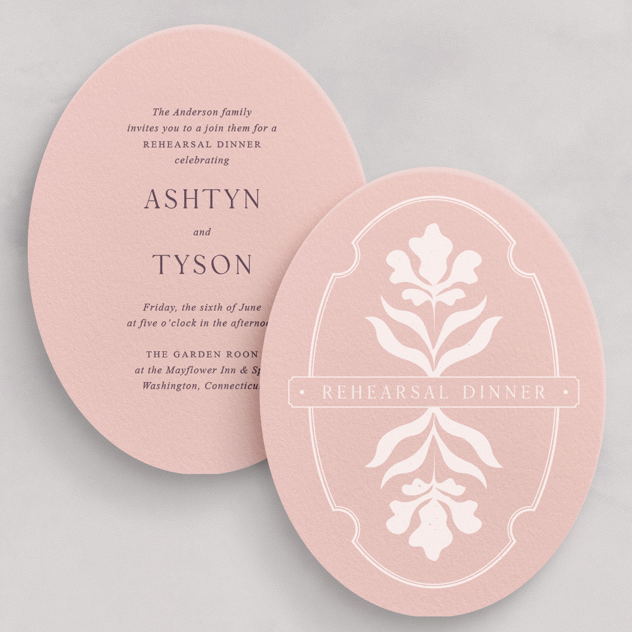 Cotswolds Oval Rehearsal Dinner Card (Small)