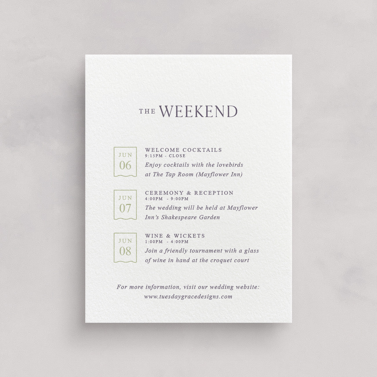 Cotswolds Wedding Weekend Card