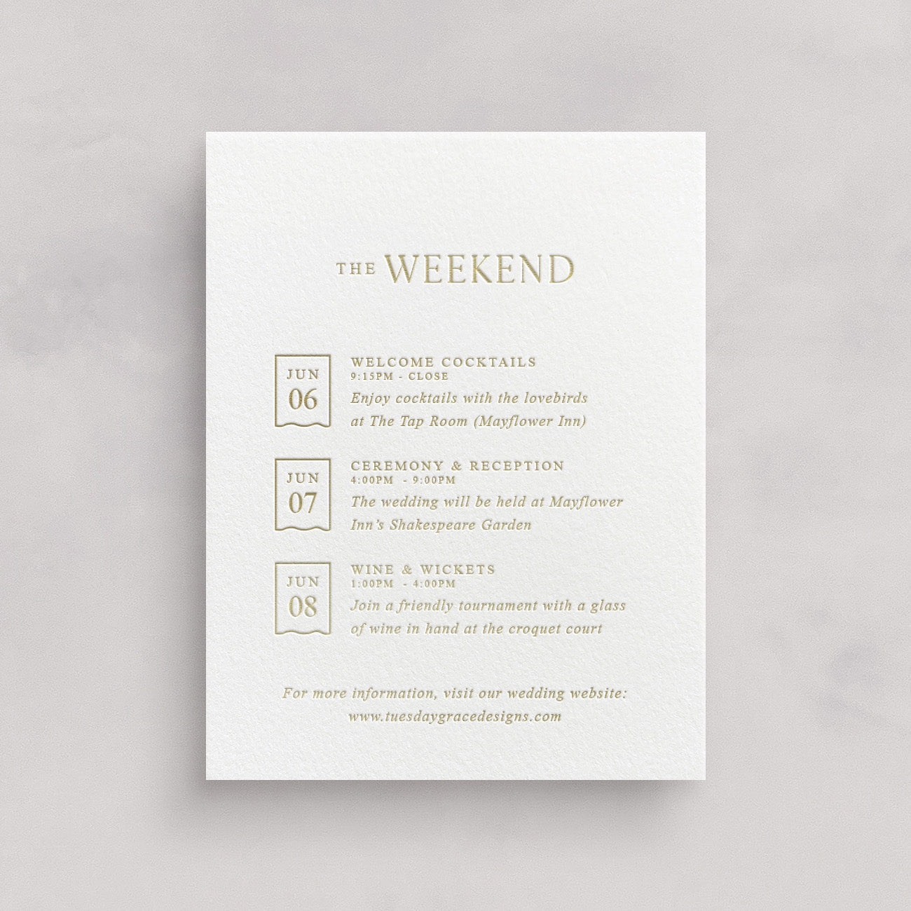 Cotswolds Wedding Weekend Card