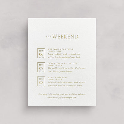 Cotswolds Wedding Weekend Card