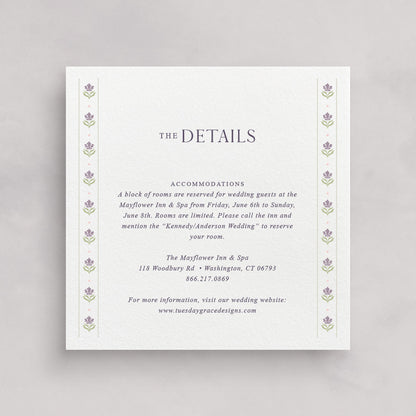 Cotswolds Square Wedding Information Card v.1