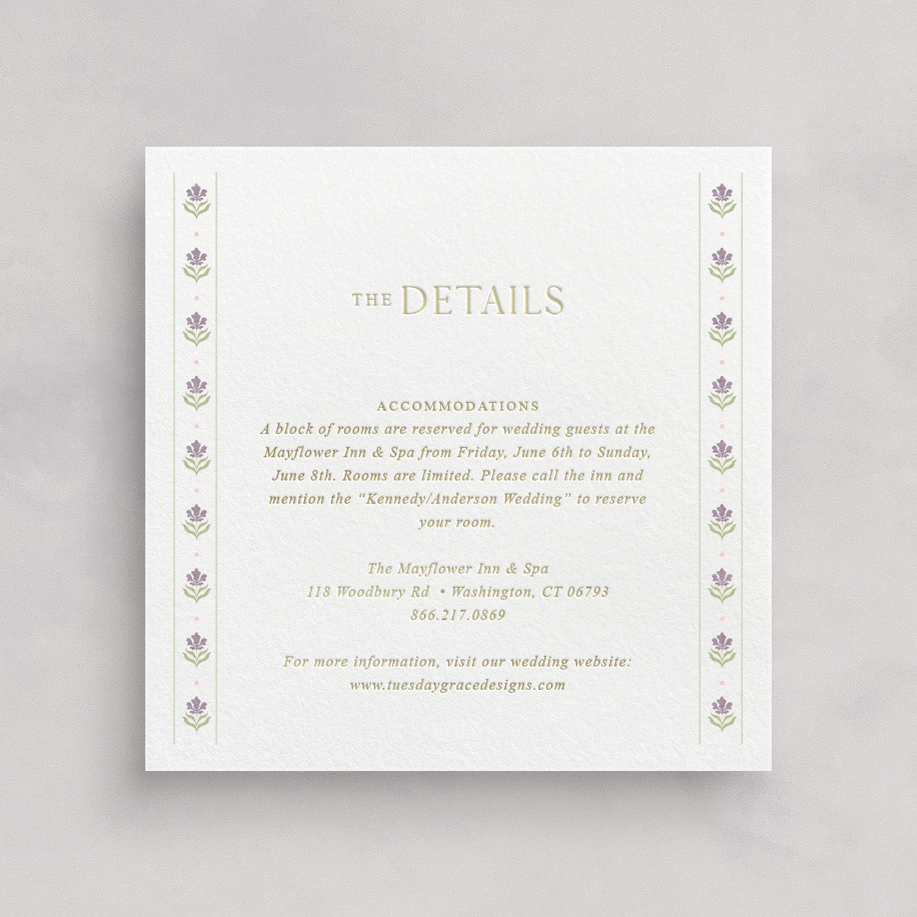 Cotswolds Square Wedding Information Card v.1