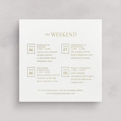 Cotswolds Square Wedding Weekend Card