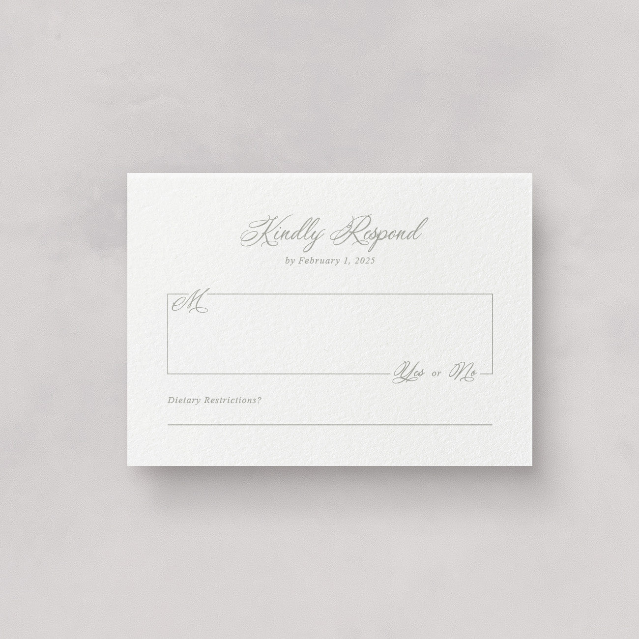 Estate Wedding Reply Card & Envelope