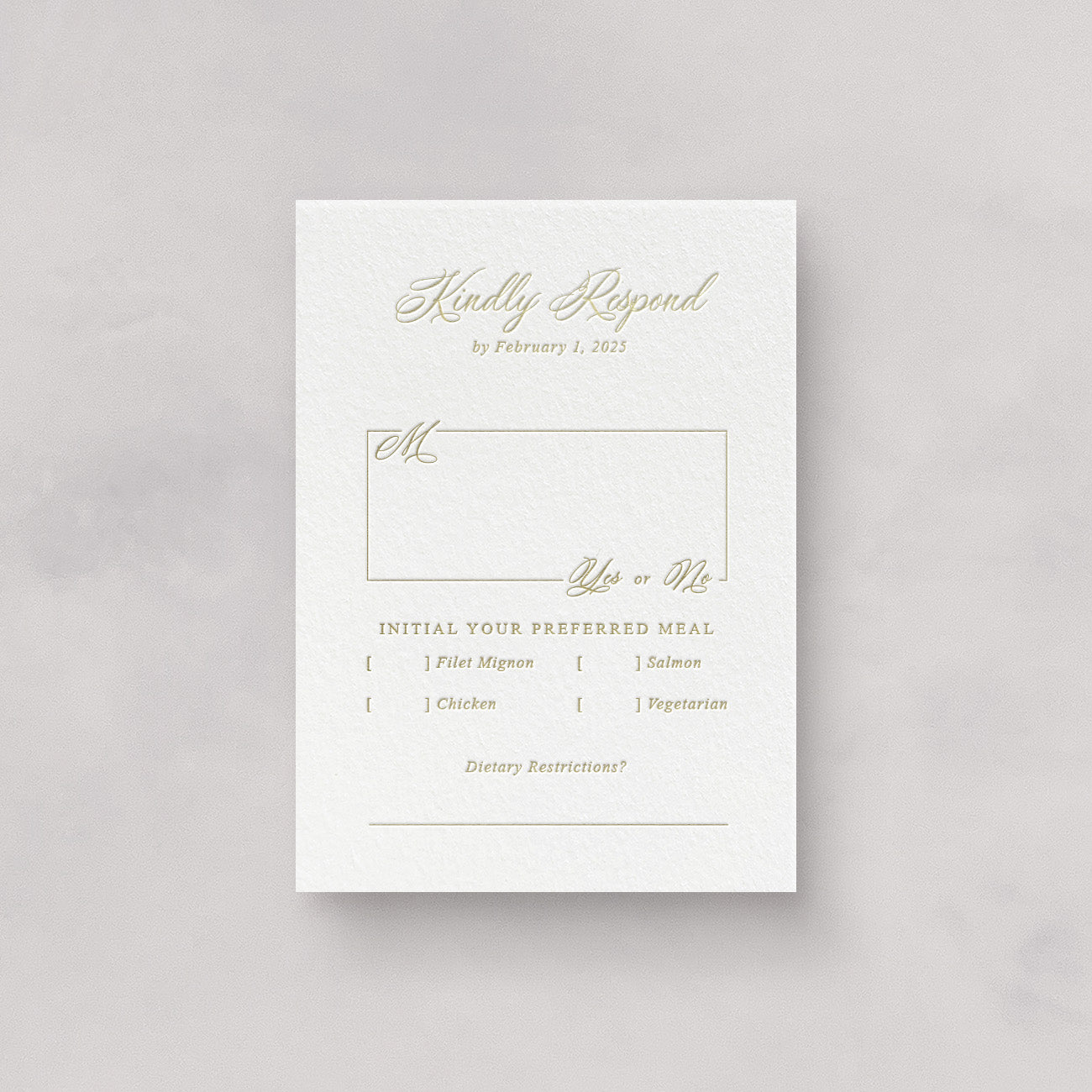 Estate Wedding Reply Card & Envelope