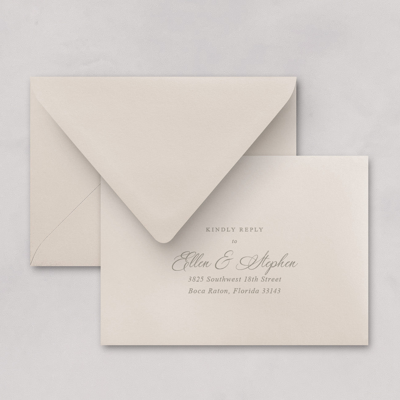 Estate Wedding Reply Card & Envelope