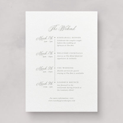 Estate Wedding Weekend Card