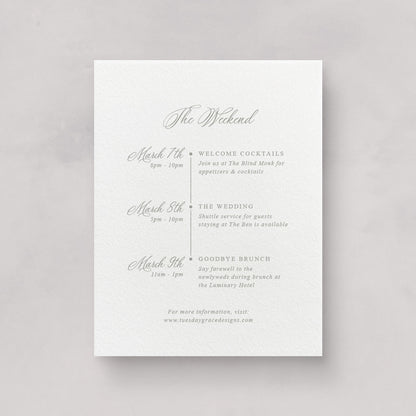 Estate Wedding Weekend Card