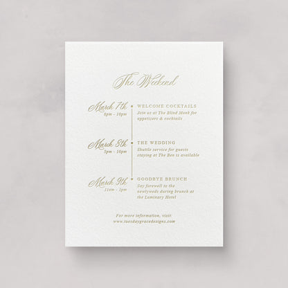 Estate Wedding Weekend Card