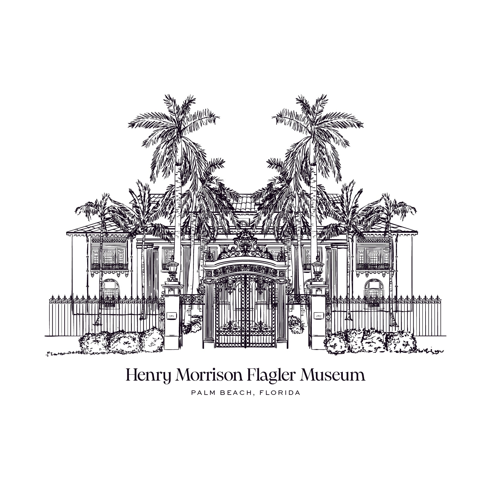 Henry Morrison Flagler Gate & Museum Illustration