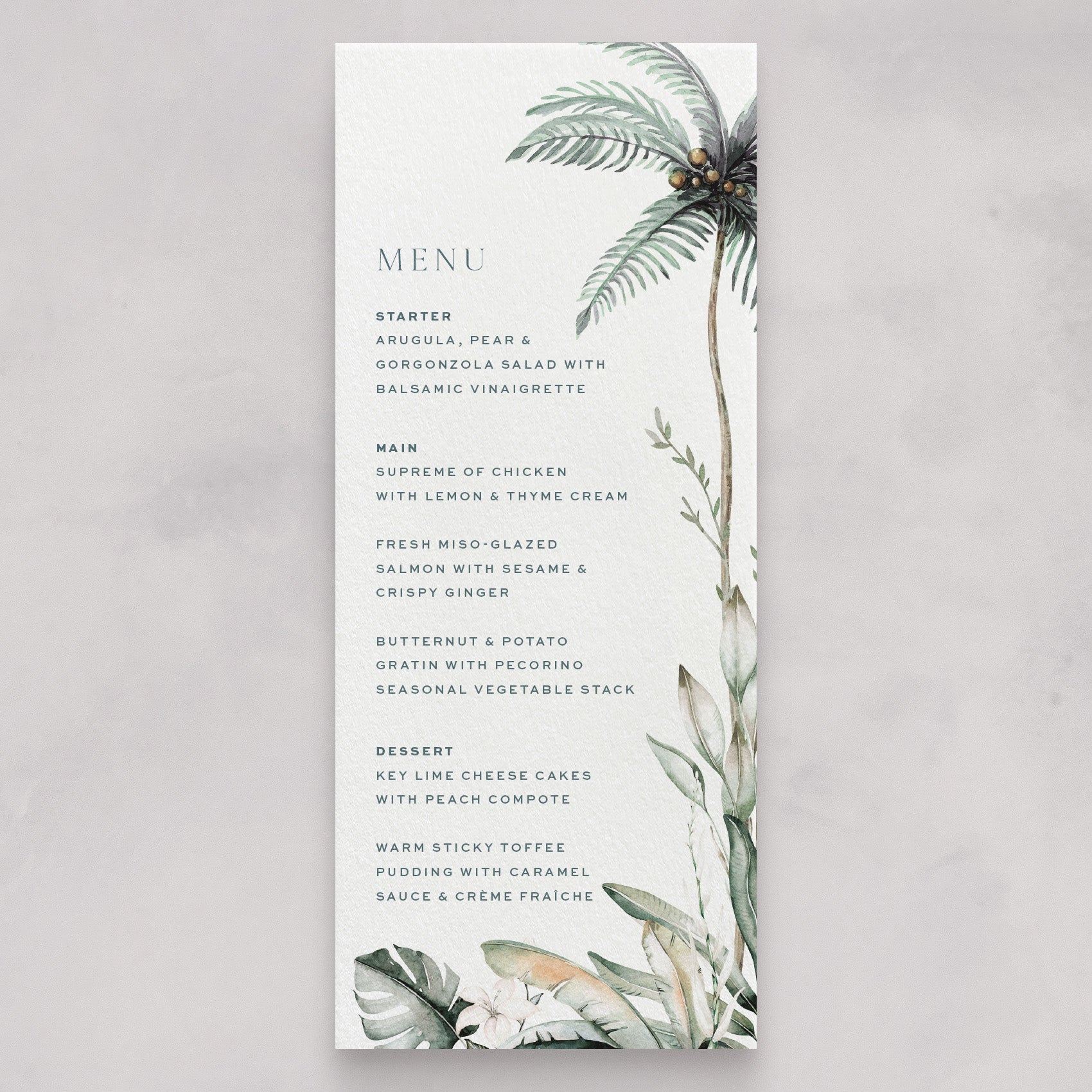 Isla Tropical Garden Menu