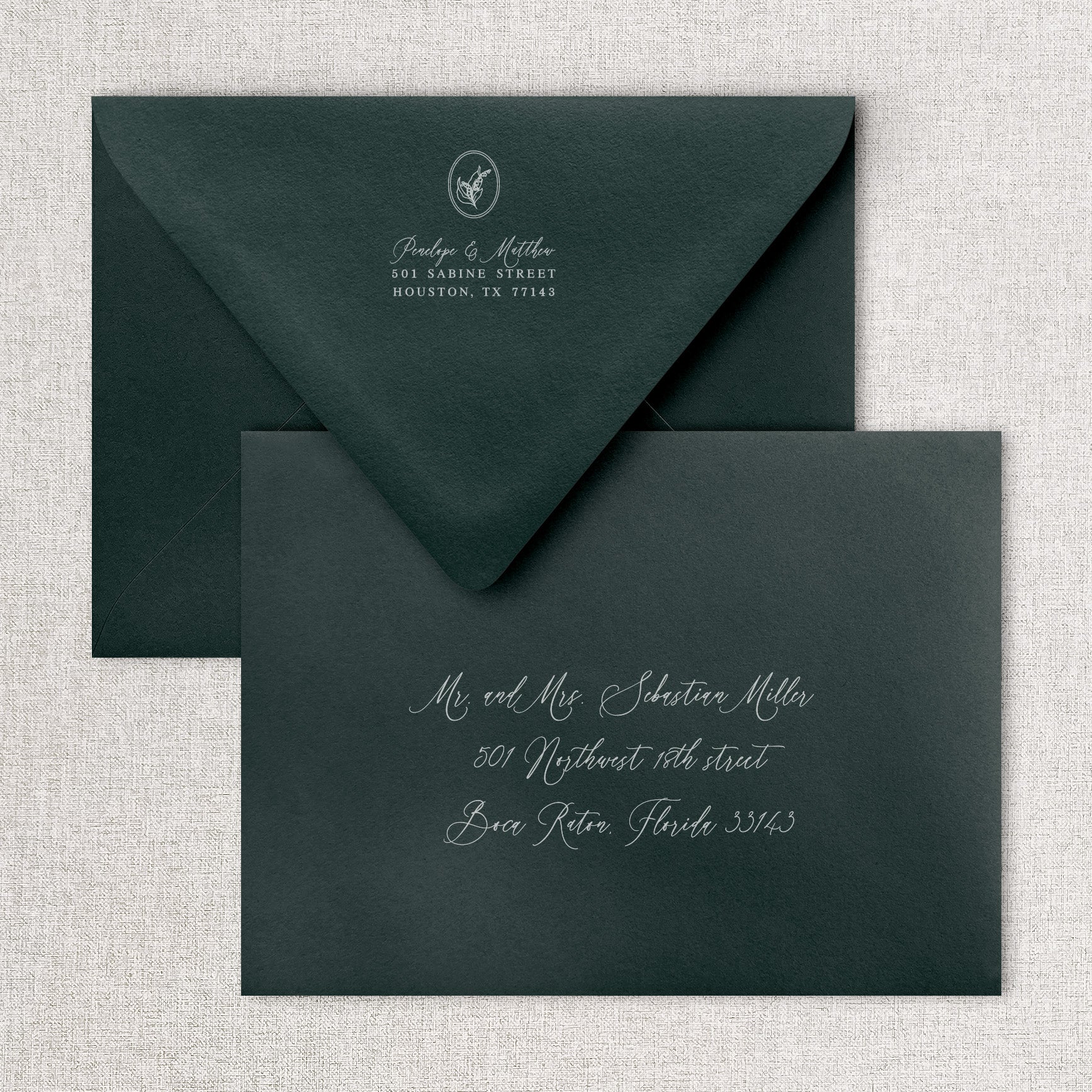 Lily if the Valley Wedding Invitation & Envelope