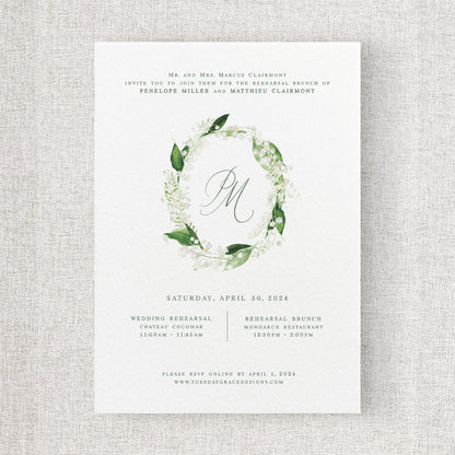 Lily of the Valley Rehearsal Dinner Invitation