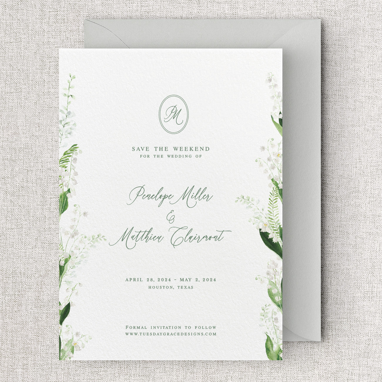 Lily of the Valley Wedding Save the Dates