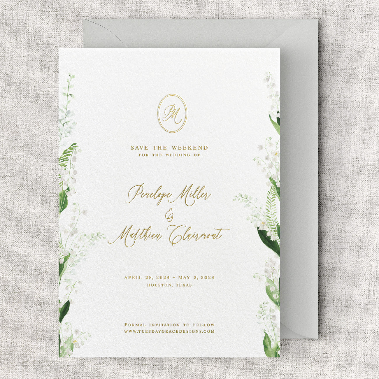 Lily of the Valley Wedding Save the Dates