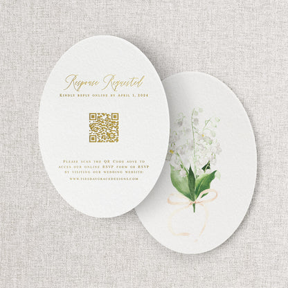 Lily of the Valley Wedding Website Card